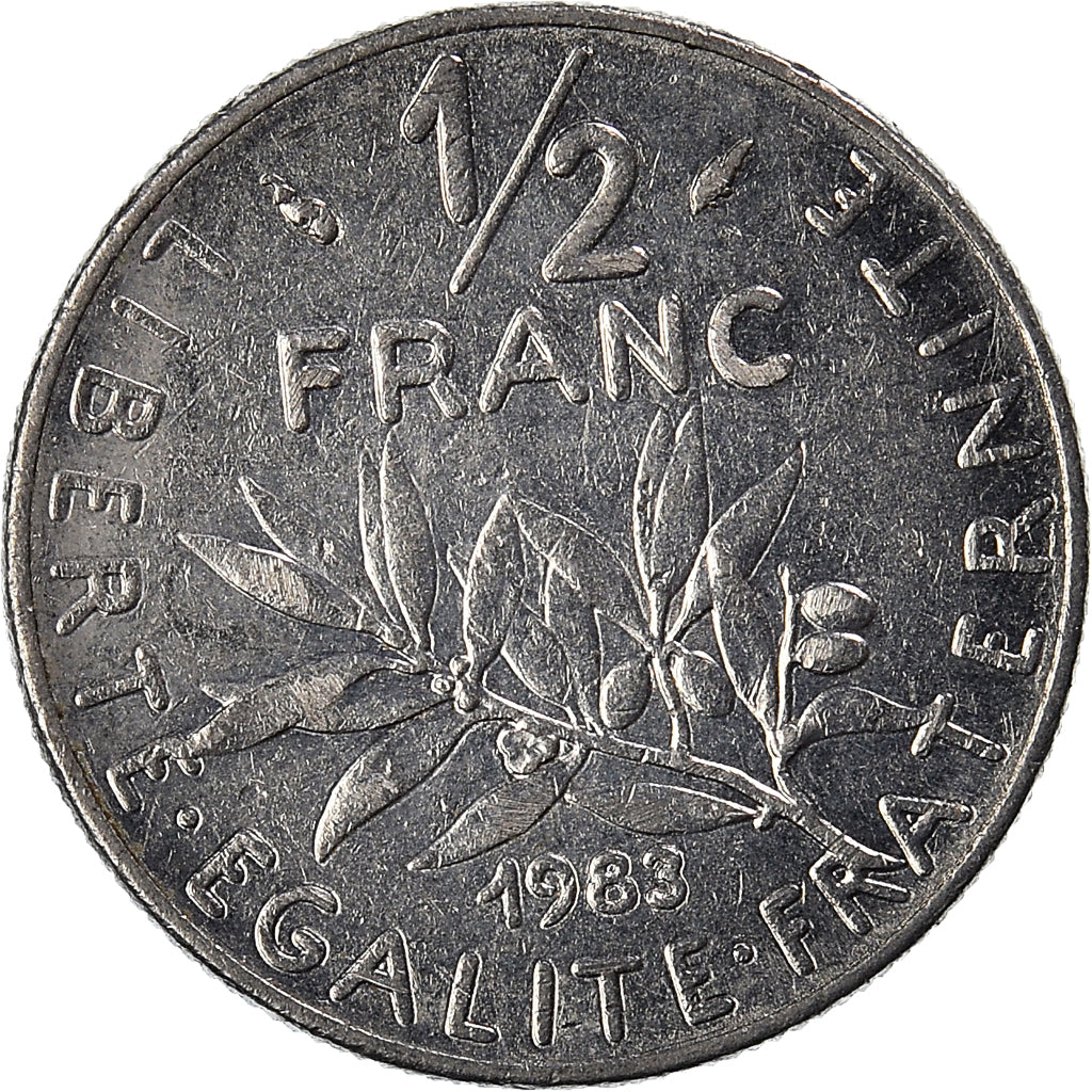Coin, France, 1/2 Franc, 1983