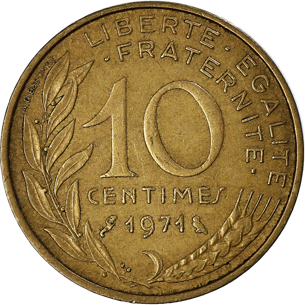 Munten, Frankrijk, 10 Centimes, 1971