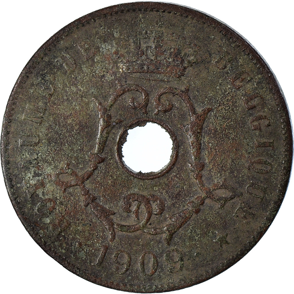 Coin, Belgium, 25 Centimes, 1909