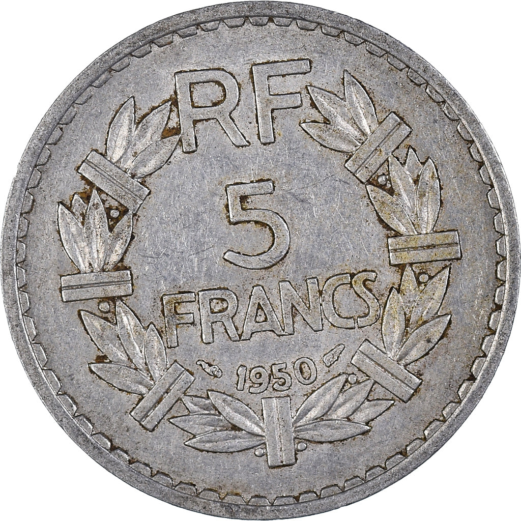 Moeda, França, 5 Francs, 1950