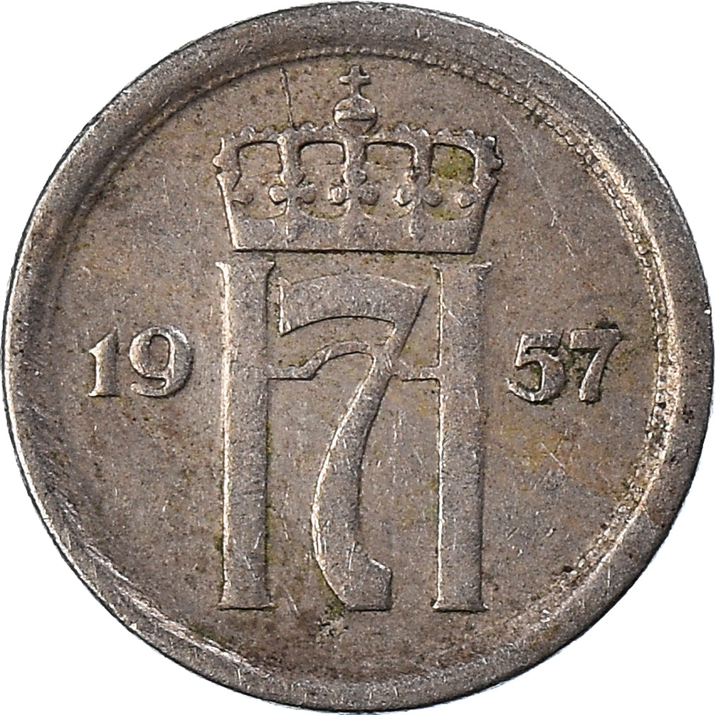 Moneta, Norvegia, 10 Öre, 1957
