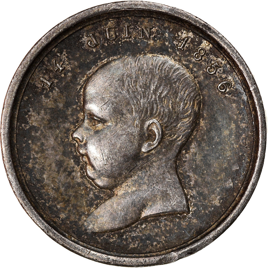 France, Medal, Naissance de Napoléon IV, Quinaire, History, 1856, MS(60-62)