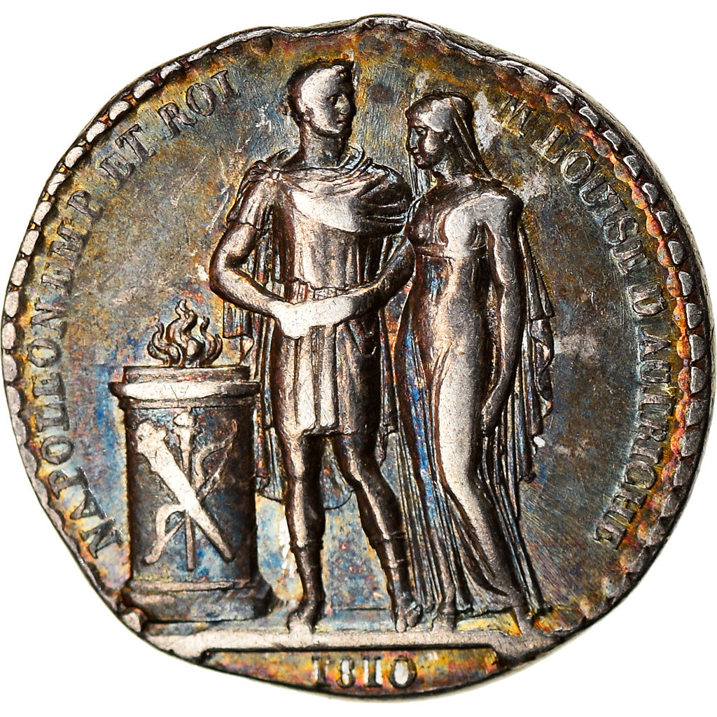 Francia, medalla, Mariage de Napoléon et Marie-Louise, Quinaire, 1810, Plata