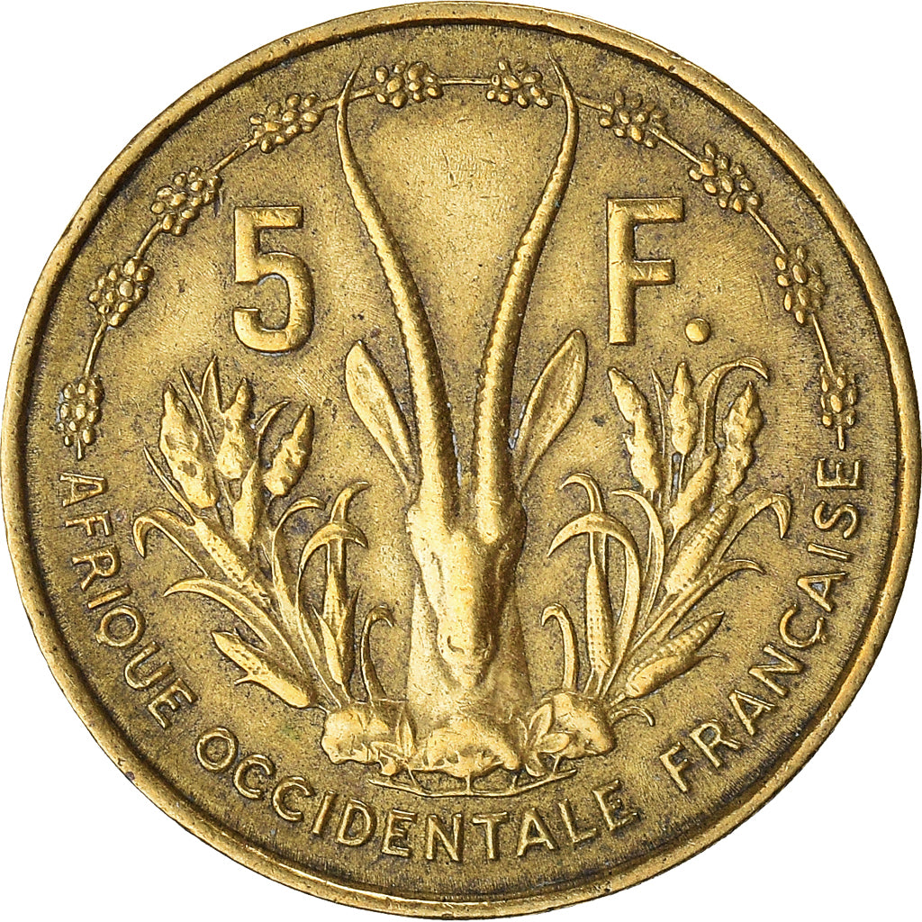 Coin, French West Africa, 5 Francs, 1956