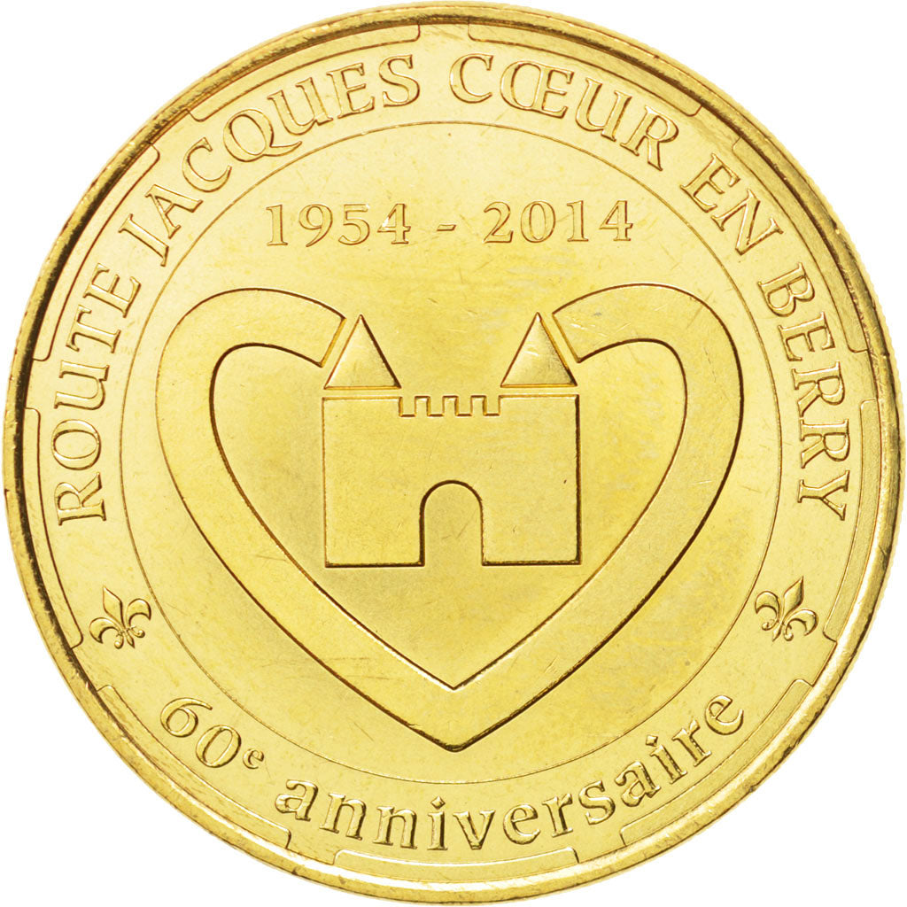 France, Token, Tourist Token, 18/ Route Jacques Coeur en Berry, 2014, Monnaie de