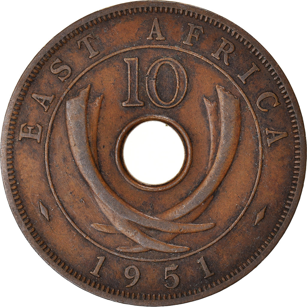Munten, OOST AFRIKA, 10 Cents, 1951