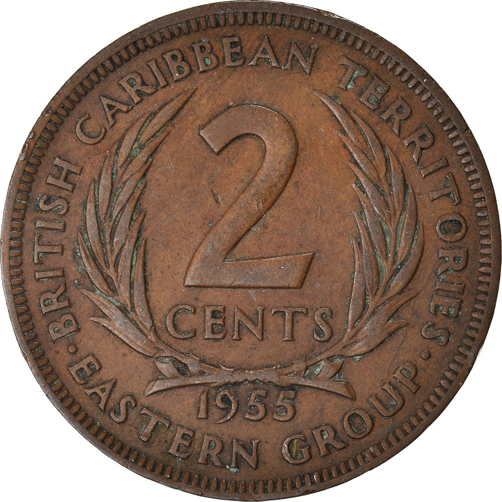 Münze, Osten Karibik Staaten, 2 Cents, 1955
