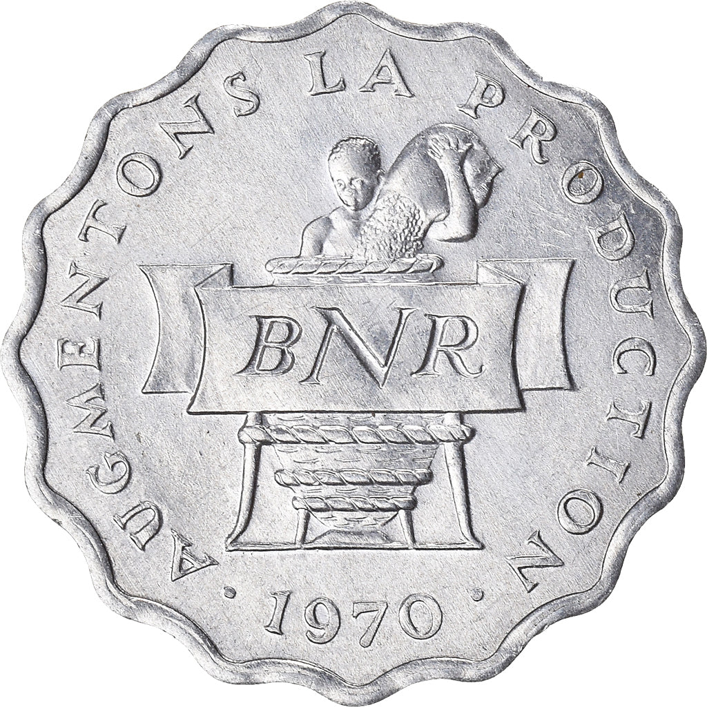 Monnaie, Rwanda, 2 Francs, 1970