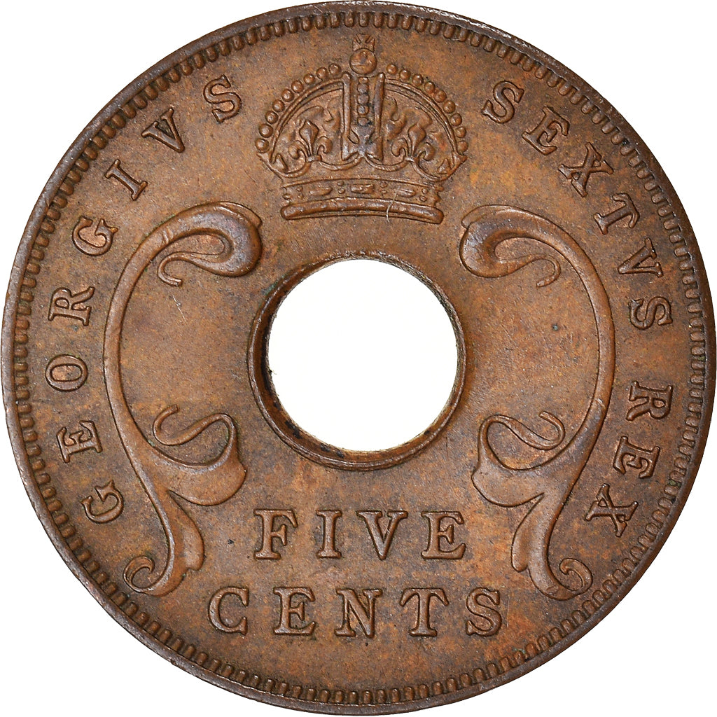 Munten, OOST AFRIKA, 5 Cents, 1949