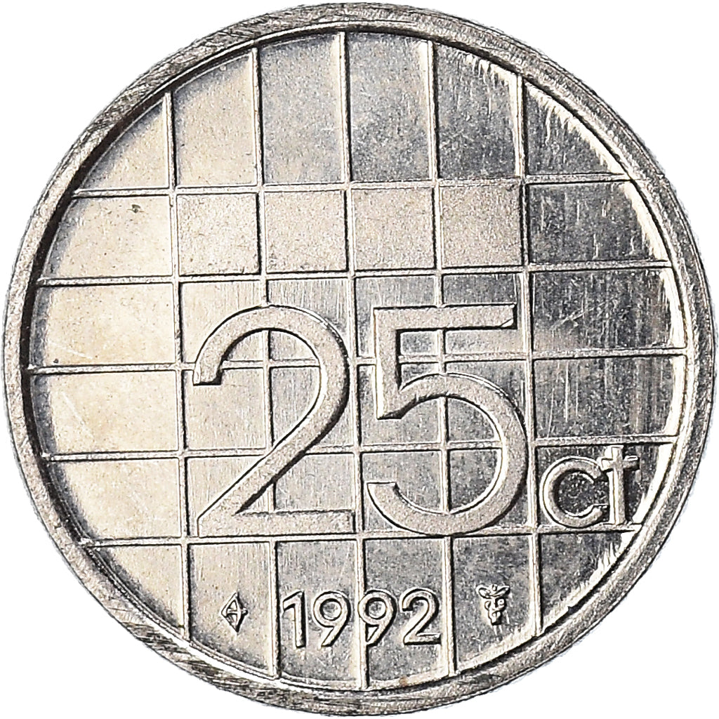 Coin, Netherlands, 25 Cents, 1992