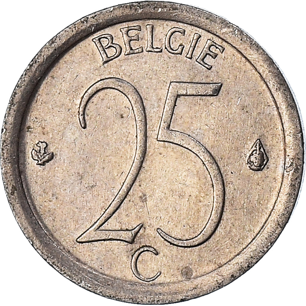 Coin, Belgium, 25 Centimes, 1968