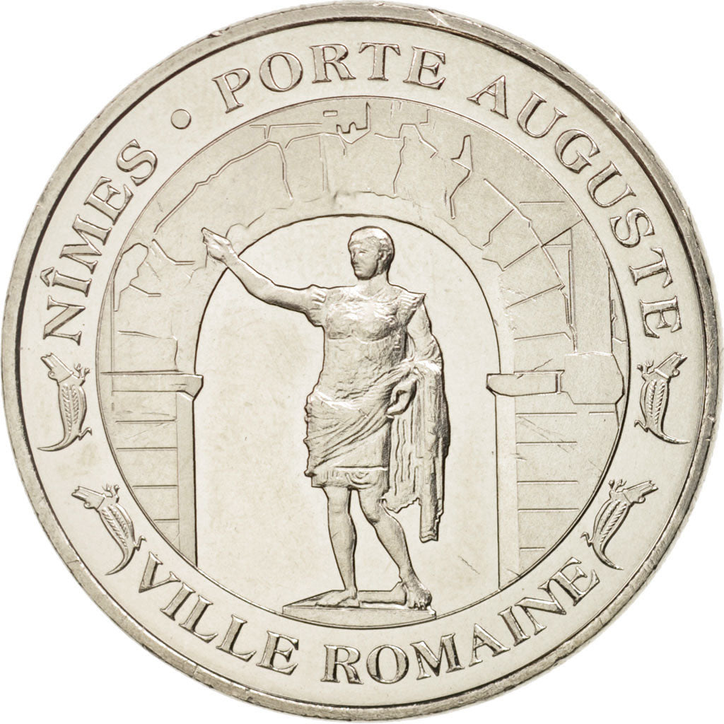 France, Token, Tourist Token, 30/ Porte Auguste - Nîmes - Argenté, 2015