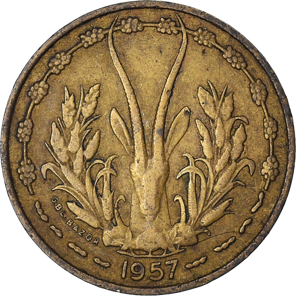 Coin, French West Africa, 10 Francs, 1957
