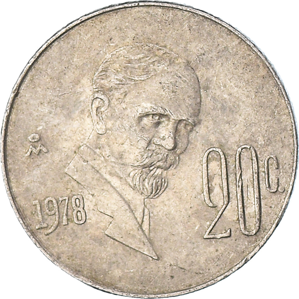 Coin, Mexico, 20 Centavos, 1978