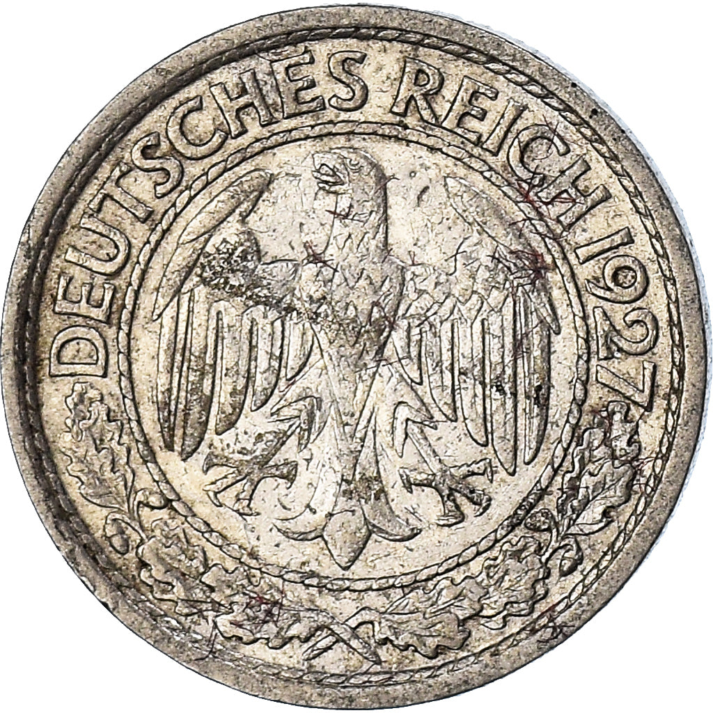 Munten, Duitsland, Weimarrepubliek, 50 Reichspfennig, 1927
