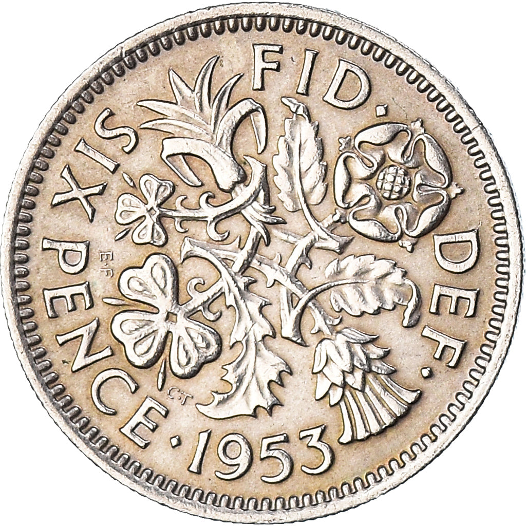 Moneta, Wielka Brytania, 6 Pence, 1953