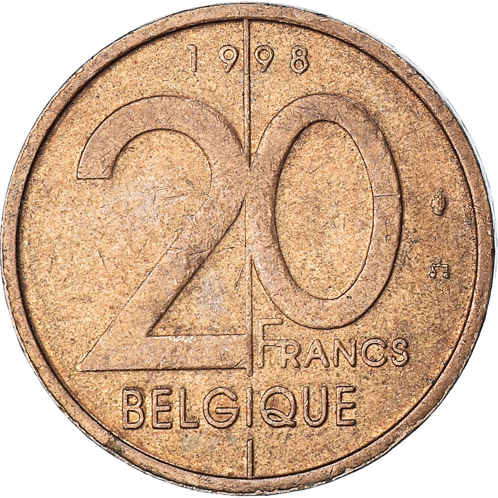 Monnaie, Belgique, 20 Francs, 20 Frank, 1998