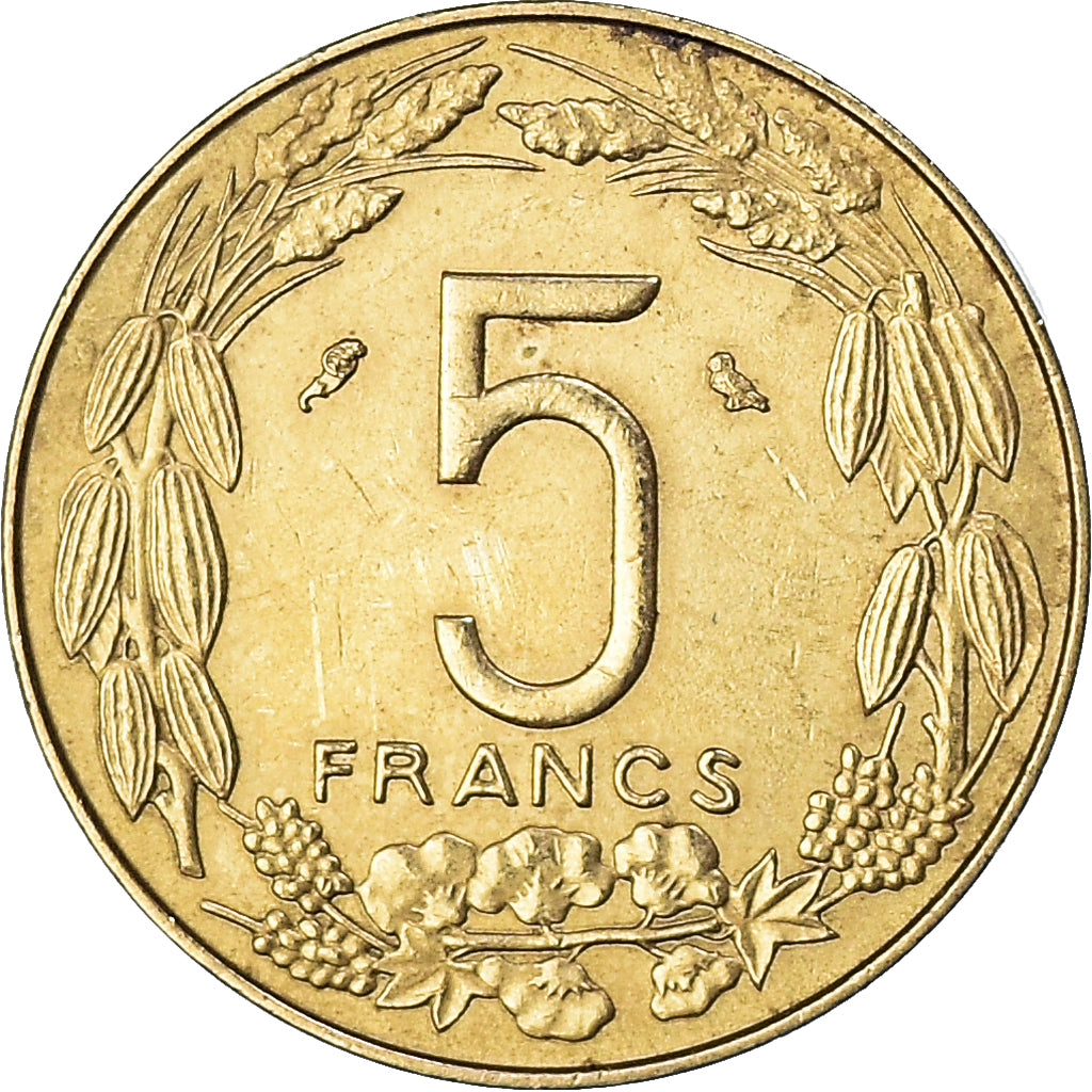Coin, Central African States, 5 Francs, 1973