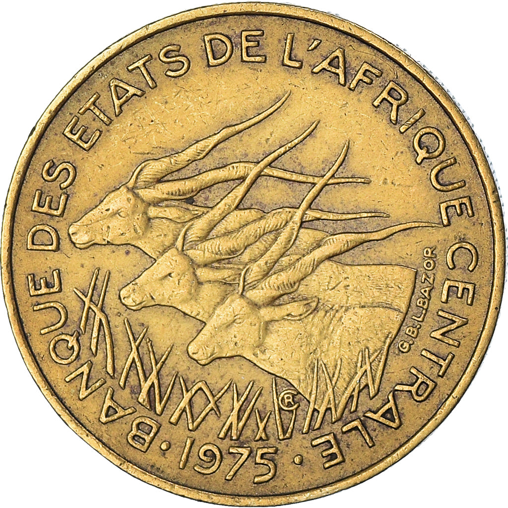 Moneta, Państwa Afryki Środkowej, 25 Francs, 1975