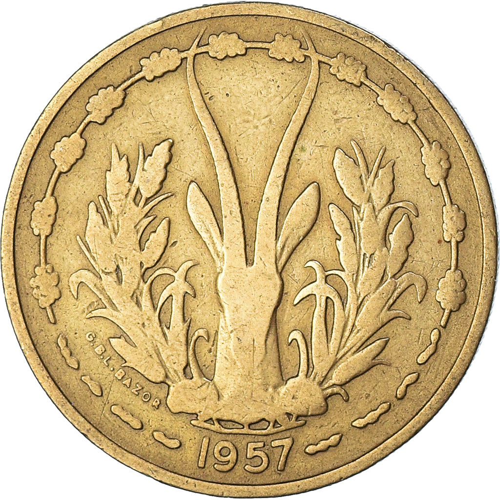 Coin, French West Africa, 25 Francs, 1957