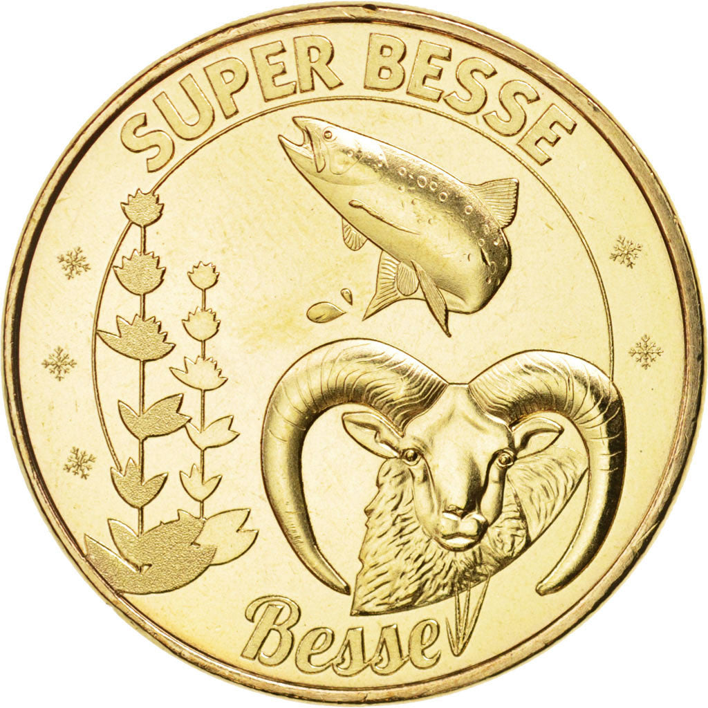 France, Jeton, Tourist Token, 63/ Super Besse - Truite et Mouflon, 2015, Monnaie