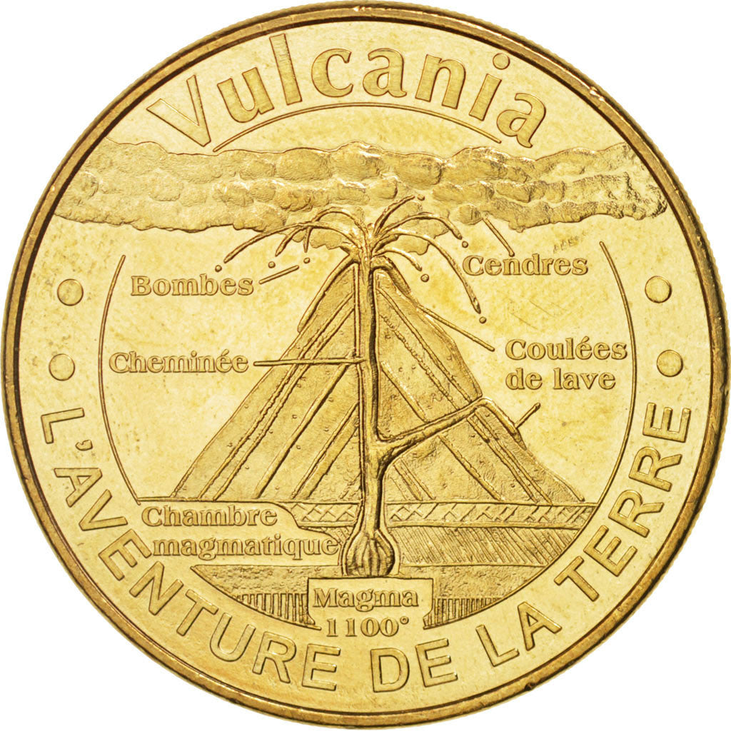 Frankreich, Token, Tourist Token, 63/ Vulcania - Volcan en coupe, 2013, Monnaie