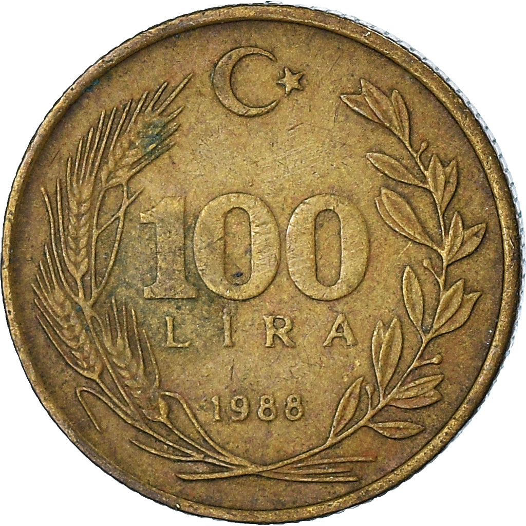 Monnaie, Turquie, 100 Lira, 1988