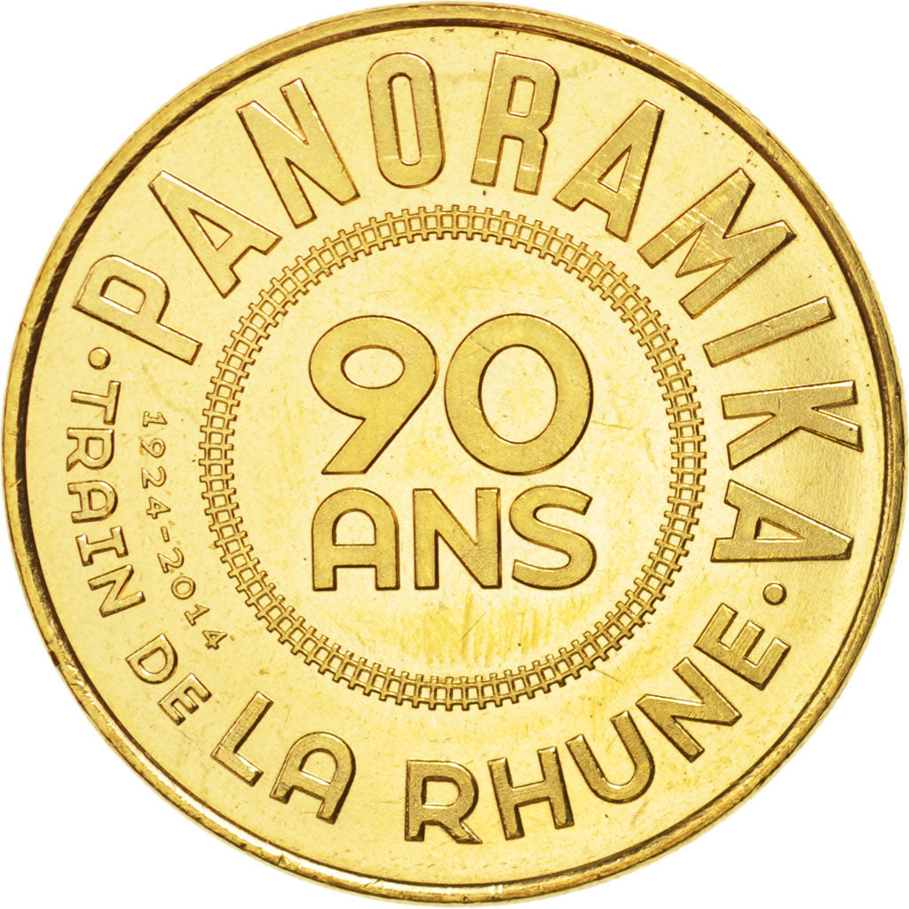 France, Token, Tourist Token, 64/ Panoramika - 90 ans - Train de la Rhune, 2014
