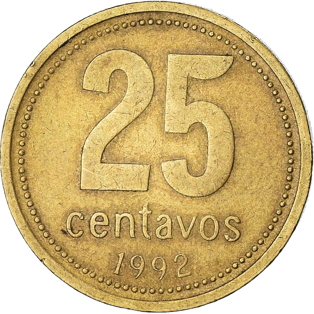 Moeda, Argentina, 25 Centavos, 1992