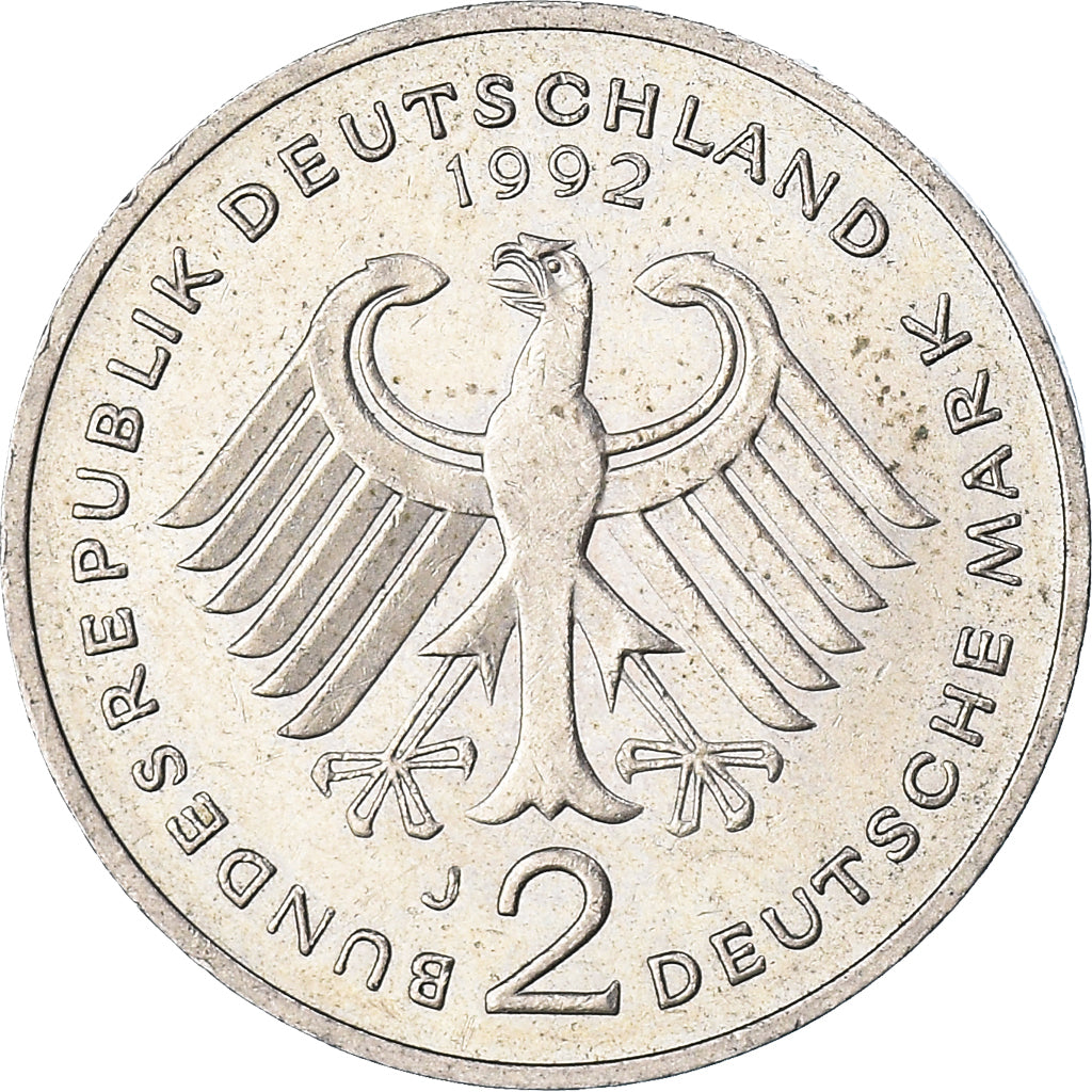 Moneta, GERMANIA - REPUBBLICA FEDERALE, 2 Mark, 1992