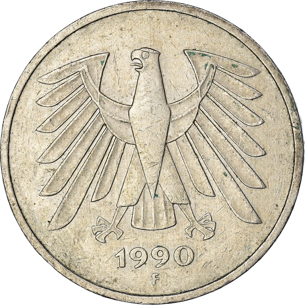 Moneta, GERMANIA - REPUBBLICA FEDERALE, 5 Mark, 1990