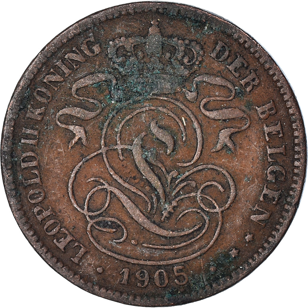Moneda, Bélgica, 2 Centimes, 1905