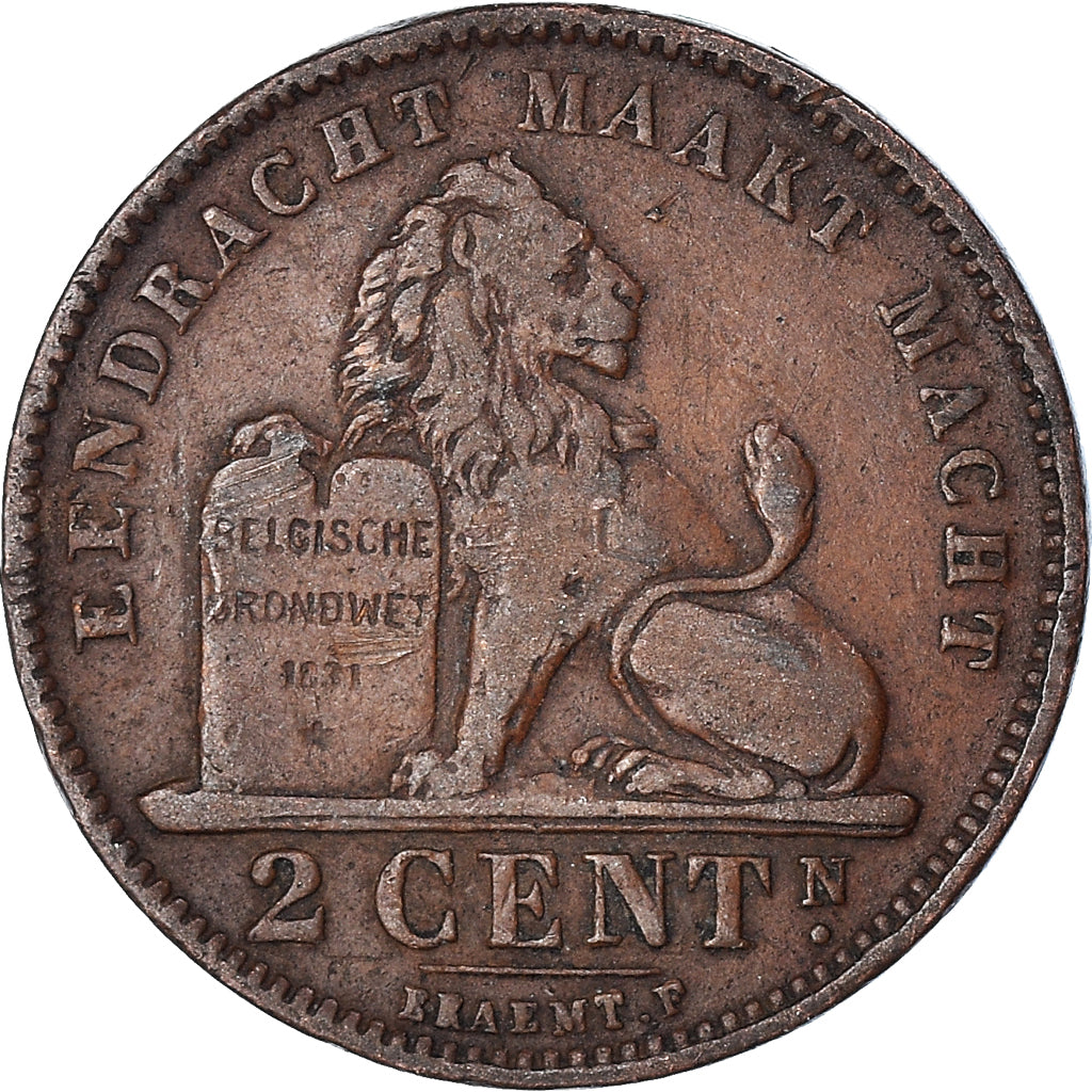 Moneda, Bélgica, 2 Centimes, 1905