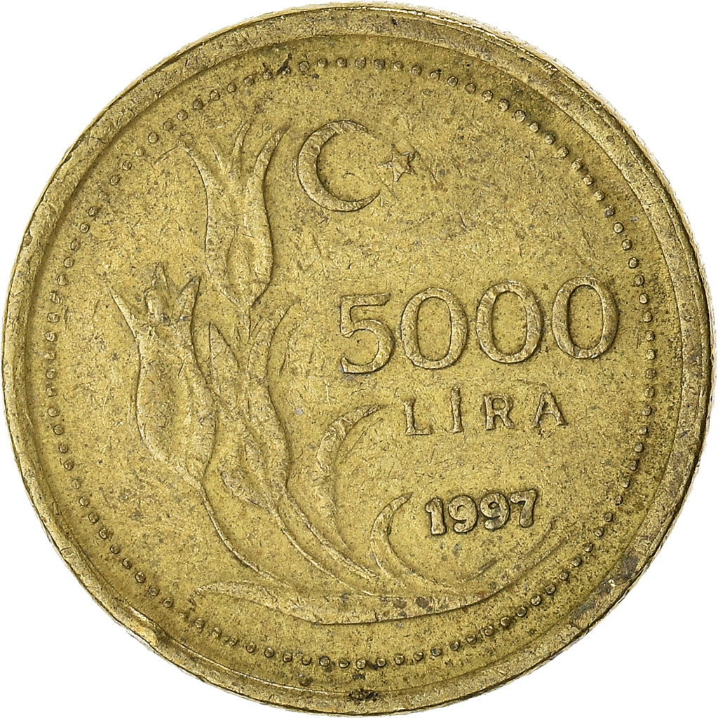 Moeda, Turquia, 5000 Lira, 1997
