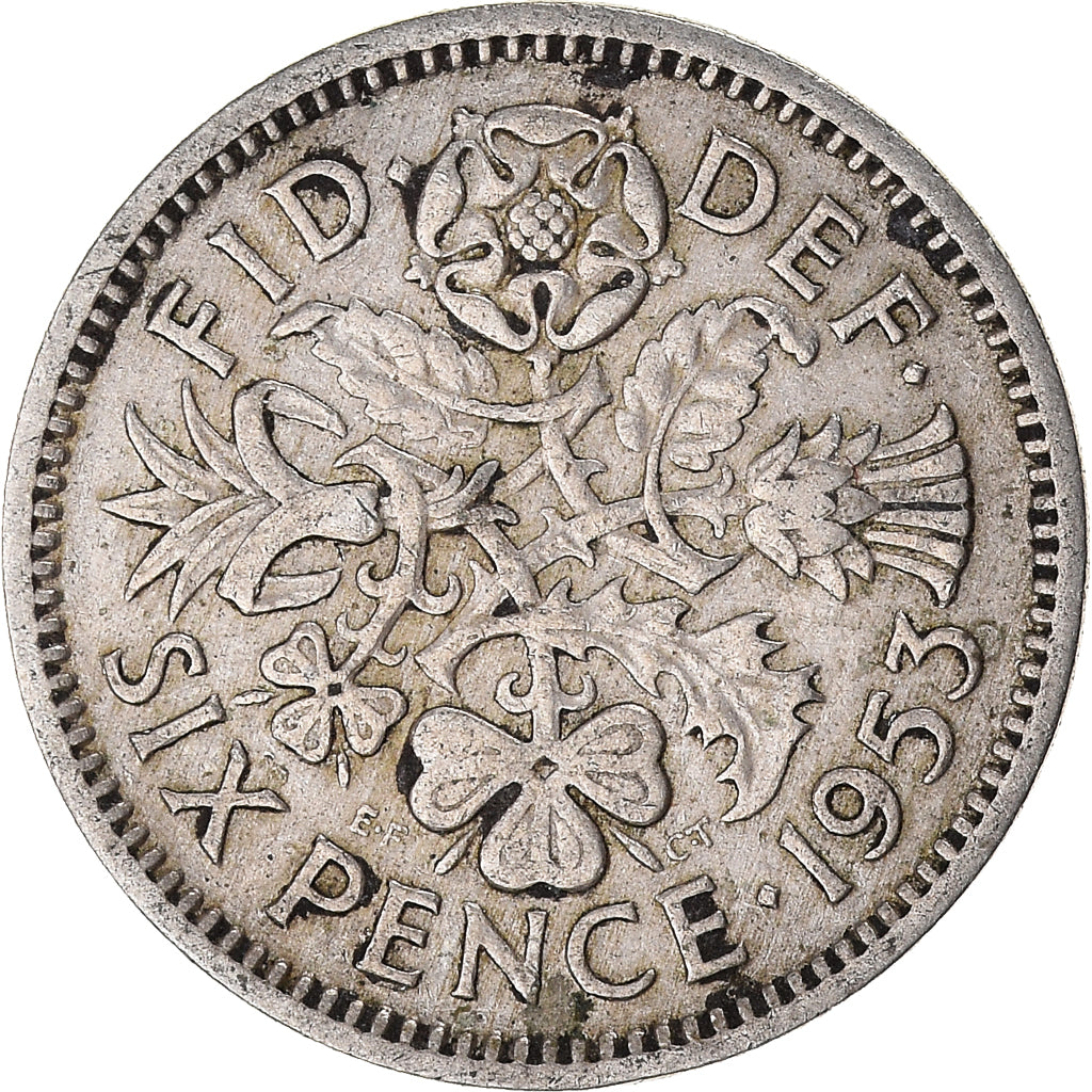 Moeda, Grã-Bretanha, 6 Pence, 1953