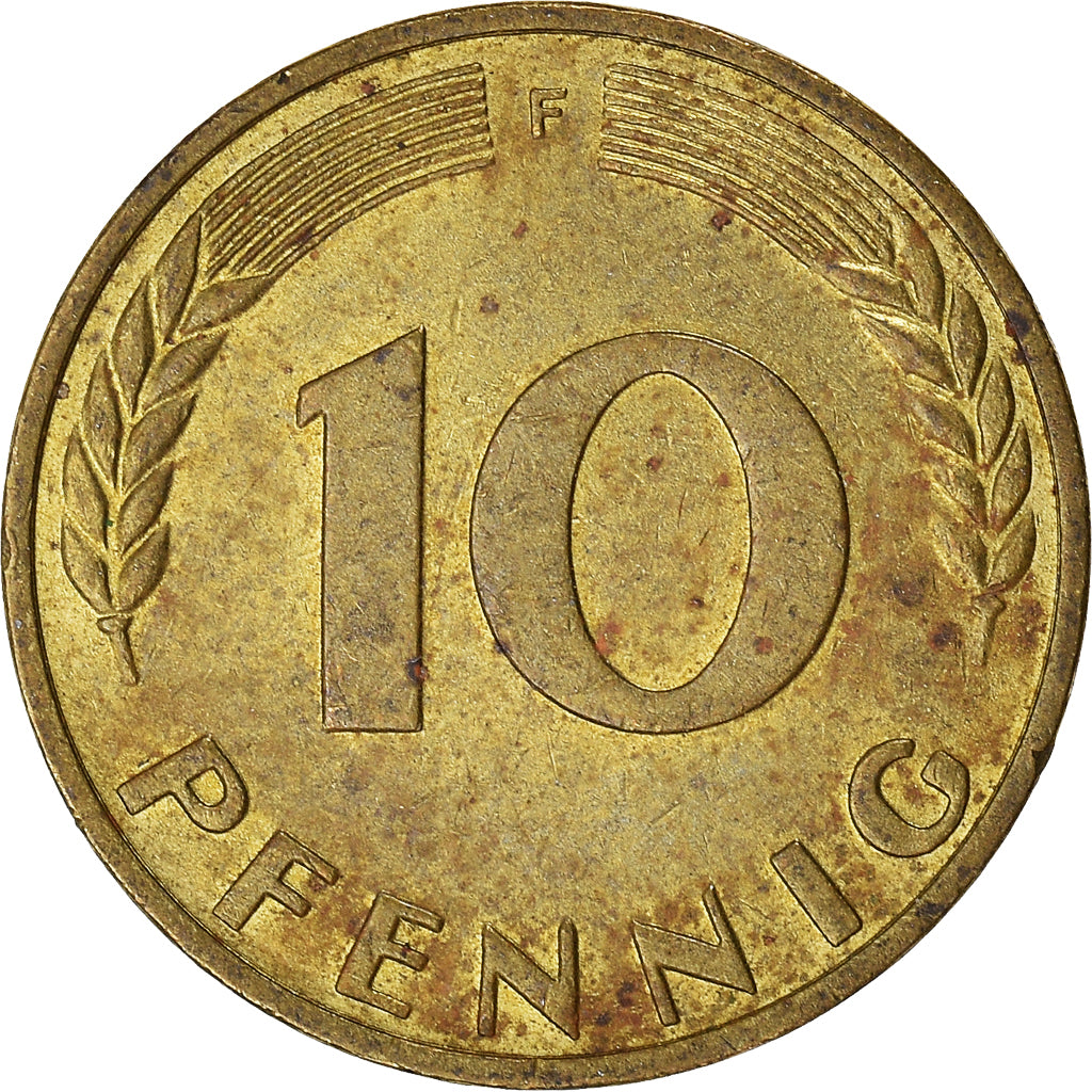 Moeda, ALEMANHA - REPÚBLICA FEDERAL, 10 Pfennig, 1970