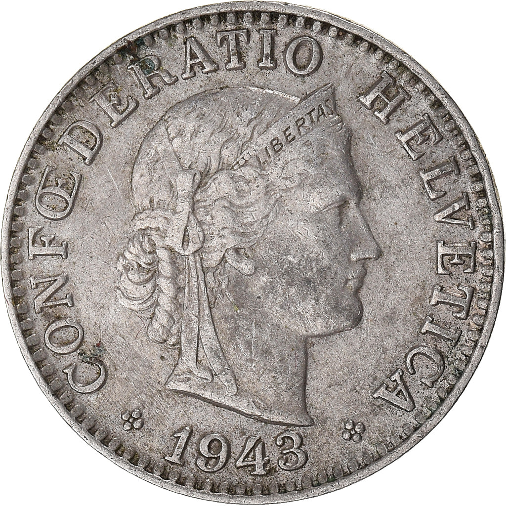 Moneda, Suiza, 20 Rappen, 1943
