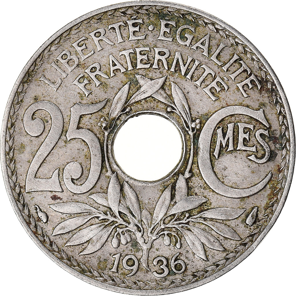 Moeda, França, 25 Centimes, 1936
