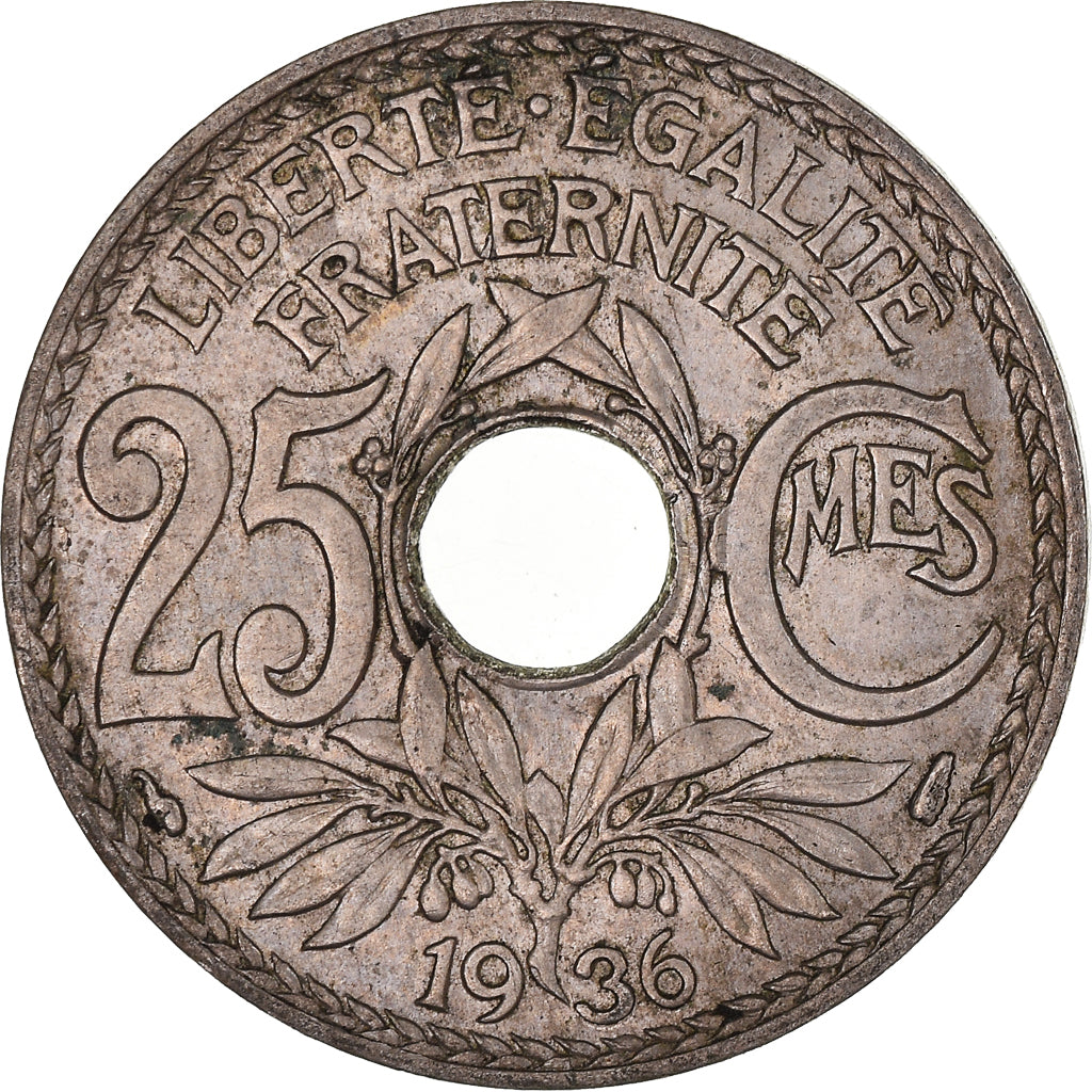 Moneta, Francia, 25 Centimes, 1936