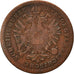 Moneda, Austria, Franz Joseph I, Kreuzer, 1860, BC+, Cobre, KM:2186