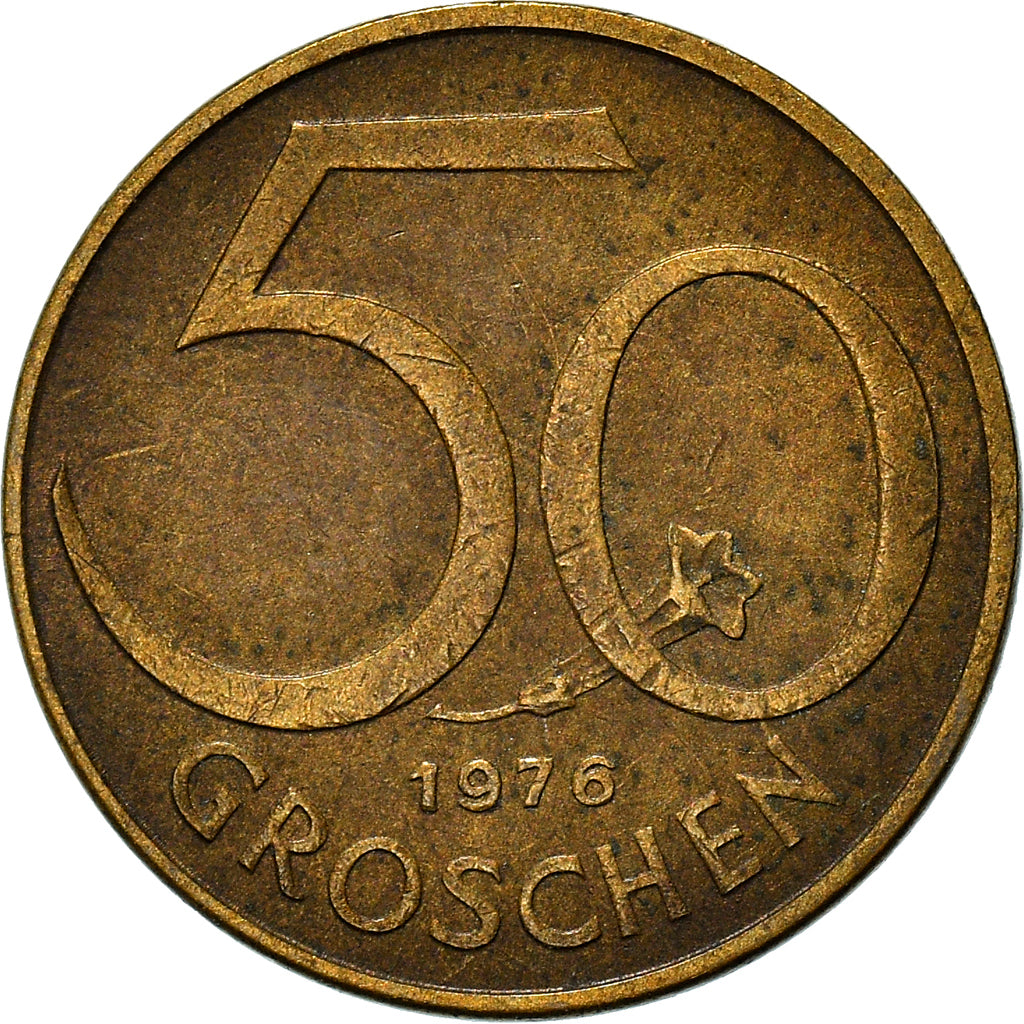 Moneta, Austria, 50 Groschen, 1976, BB, Alluminio-bronzo, KM:2885