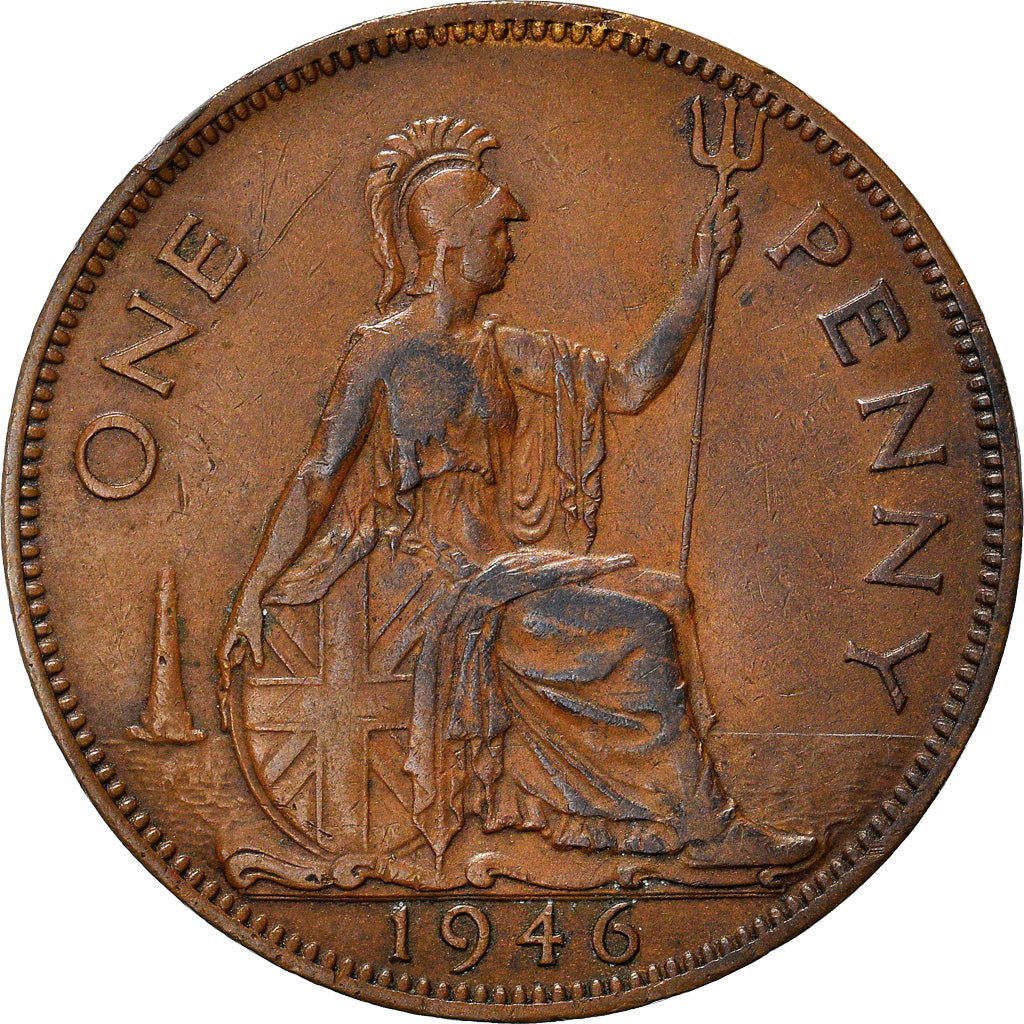 Moneta, Wielka Brytania, Edward VII, Penny, 1946, EF(40-45), Bronze, KM:794.2