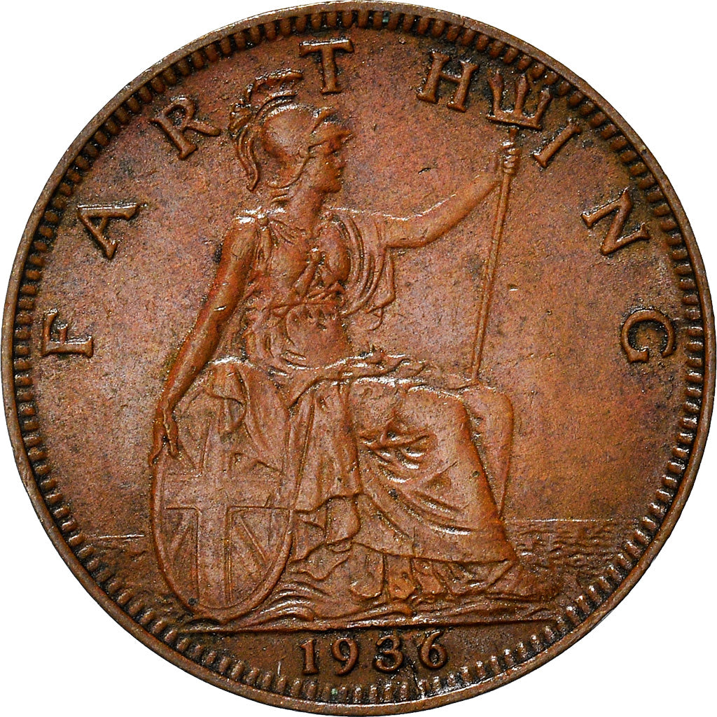 Moneda, Gran Bretaña, George V, Farthing, 1936, MBC+, Bronce, KM:825