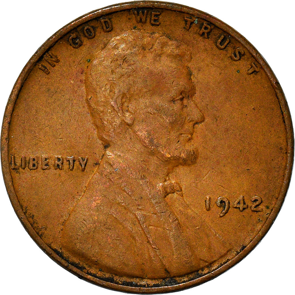 Moeda, Estados Unidos da América, Lincoln Cent, Cent, 1942, U.S. Mint