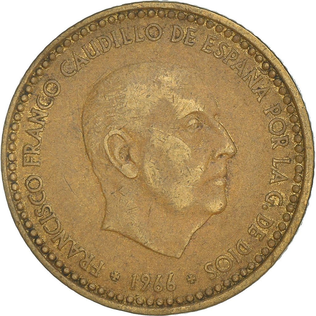 Munten, Spanje, Francisco Franco, caudillo, Peseta, 1969, FR, Aluminum-Bronze