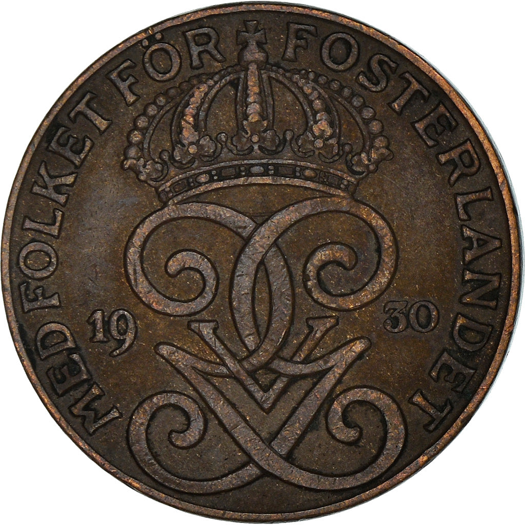 Monnaie, Suède, Gustaf V, 2 Öre, 1930, TTB, Bronze, KM:778