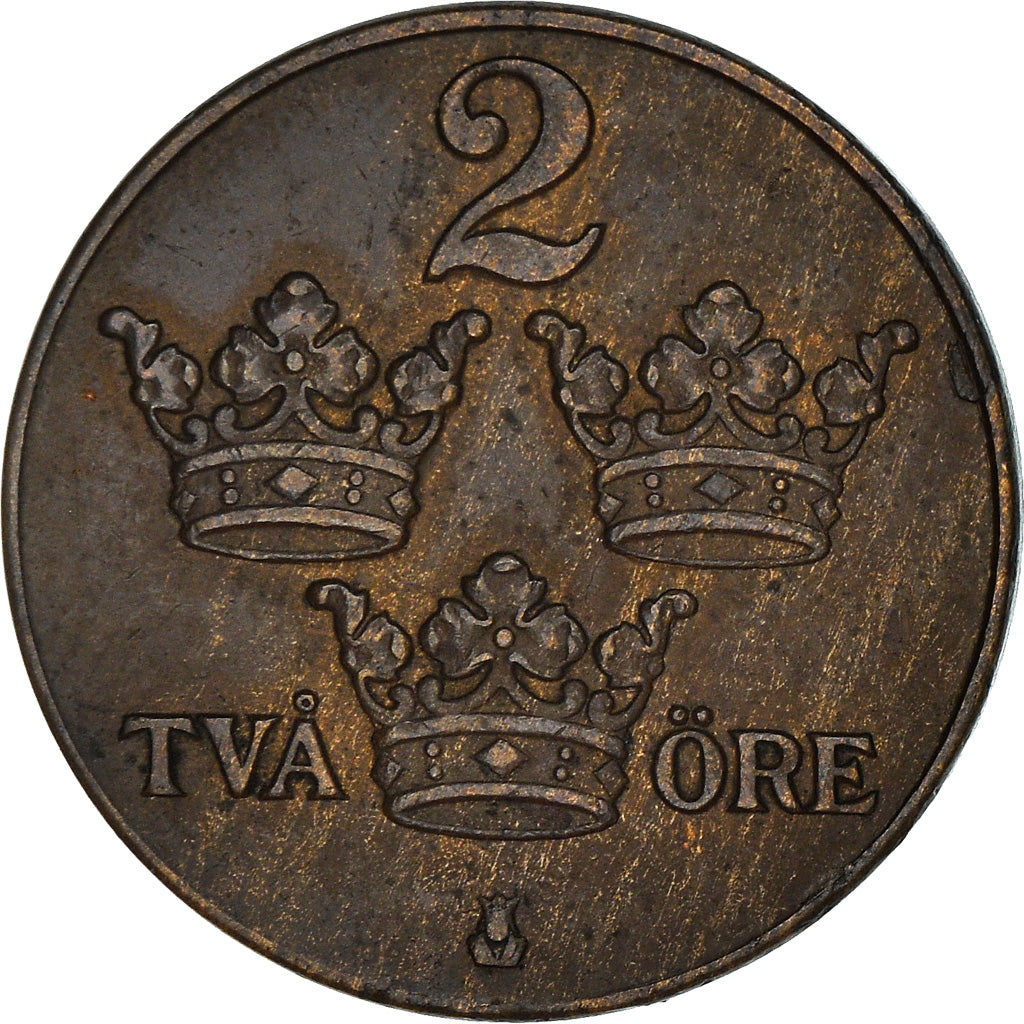 Coin, Sweden, Gustaf V, 2 Öre, 1934, EF(40-45), Bronze, KM:778