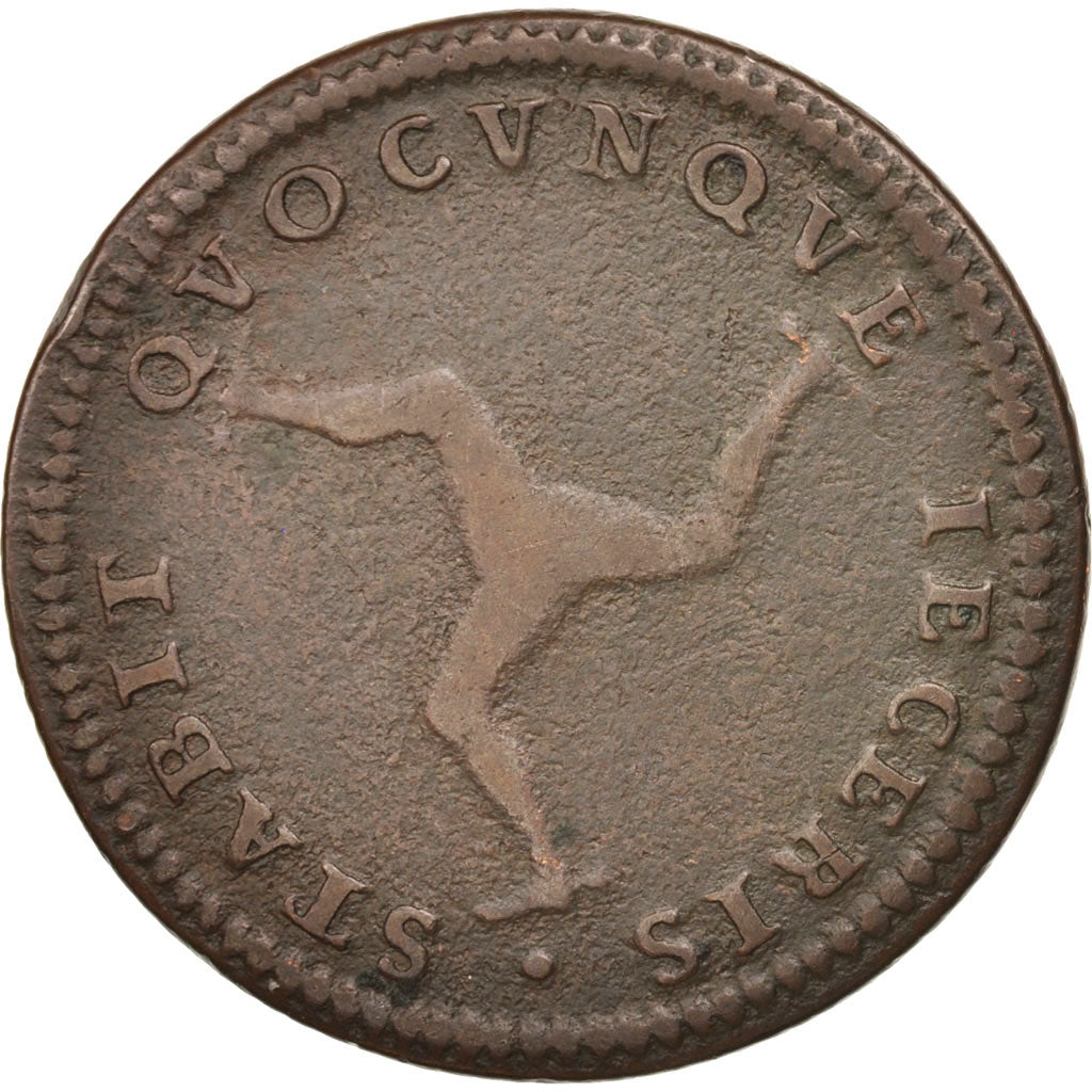 Coin, Isle of Man, Penny, 1786, VF(20-25), Copper, KM:9.1