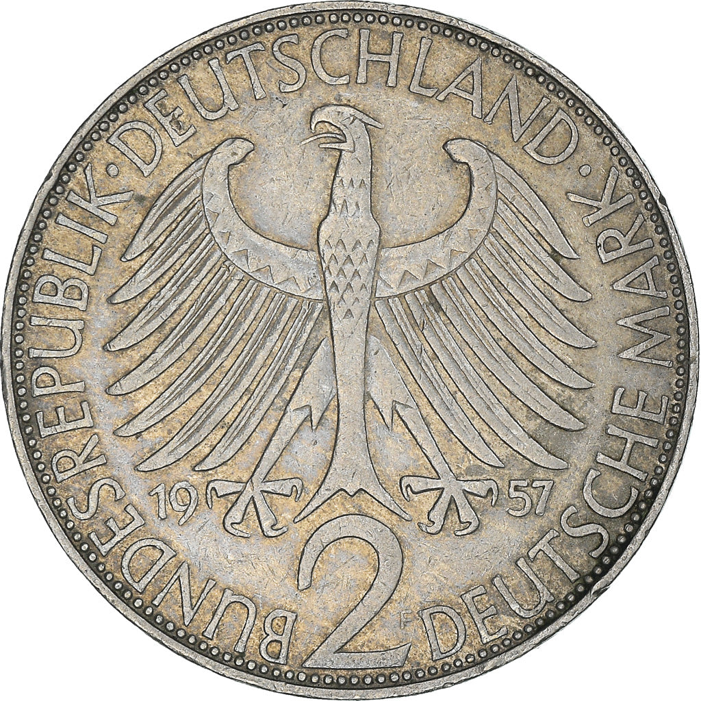 Moneta, GERMANIA - REPUBBLICA FEDERALE, 2 Mark, 1957, Stuttgart, BB
