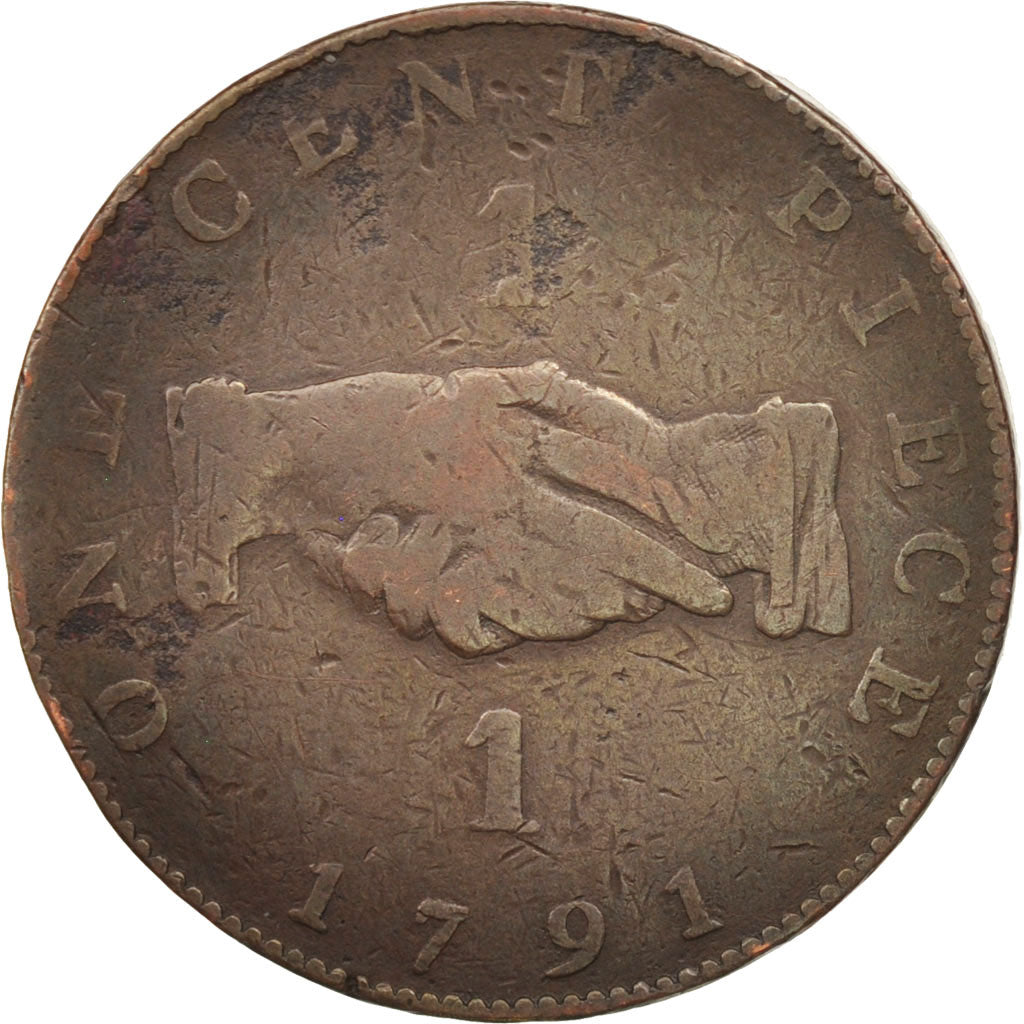 Monnaie, Sierra Leone, Cent, 1791, TB, Bronze, KM:1